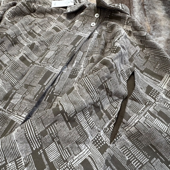 NWT-Size XL- Passion Lilie Greyish Beige &Ivory Pattern Trapeze Cape 100% Cotton - Picture 3 of 3